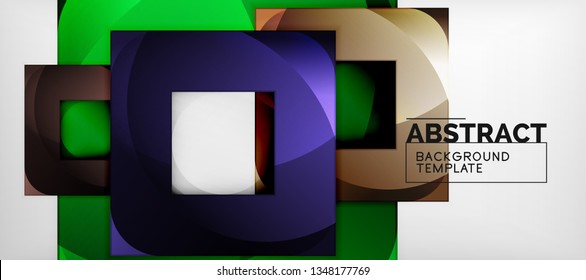 Background with color squares composition, modern geometric abstraction design for poster, cover, branding or banner. Vector