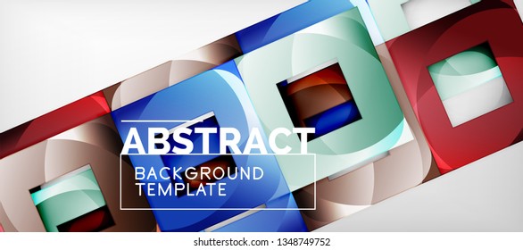 Background with color squares composition, modern geometric abstraction design for poster, cover, branding or banner. Vector