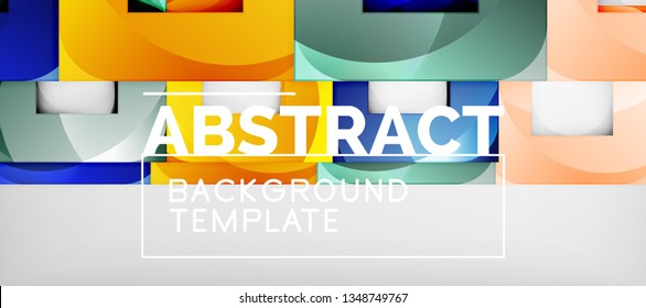 Background with color squares composition, modern geometric abstraction design for poster, cover, branding or banner. Vector