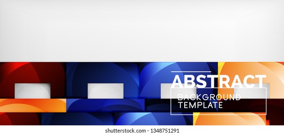 Background with color squares composition, modern geometric abstraction design for poster, cover, branding or banner. Vector