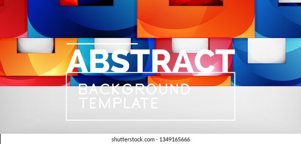 Background with color squares composition, modern geometric abstraction design for poster, cover, branding or banner. Vector