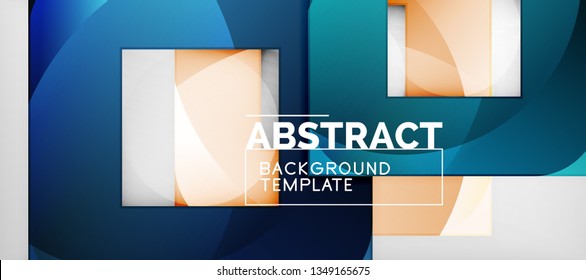 Fondo con composición de cuadrados de color, diseño de abstracción geométrica moderno para afiches, portada, marca o banner. Vector