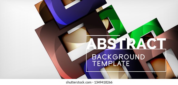 Background with color squares composition, modern geometric abstraction design for poster, cover, branding or banner. Vector