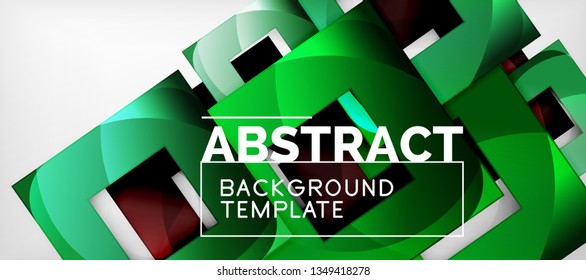 Background with color squares composition, modern geometric abstraction design for poster, cover, branding or banner. Vector