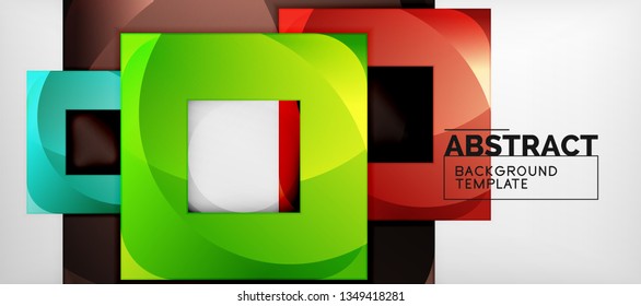 Background with color squares composition, modern geometric abstraction design for poster, cover, branding or banner. Vector