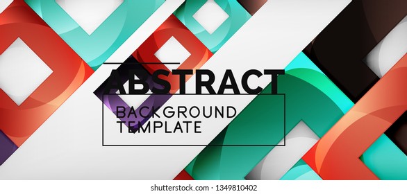 Background with color squares composition, modern geometric abstraction design for poster, cover, branding or banner. Vector