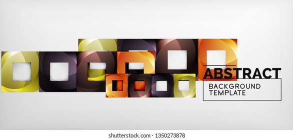 Hintergrund mit Farbquadratkomposition, modernem geometrischem Abstraktionsdesign für Poster, Deckel, Branding oder Banner. Vektorgrafik