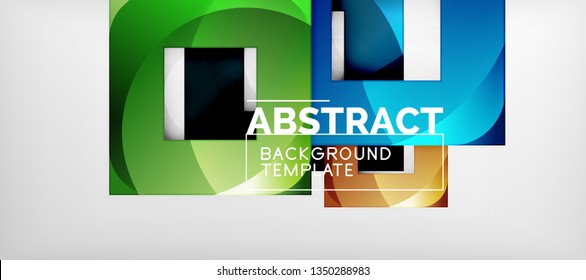 Fondo con composición de cuadrados de color, diseño de abstracción geométrica moderno para afiches, portada, marca o banner. Vector