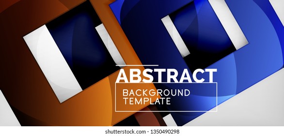 Background with color squares composition, modern geometric abstraction design for poster, cover, branding or banner. Vector