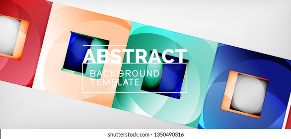 Fondo con composición de cuadrados de color, diseño de abstracción geométrica moderno para afiches, portada, marca o banner. Vector