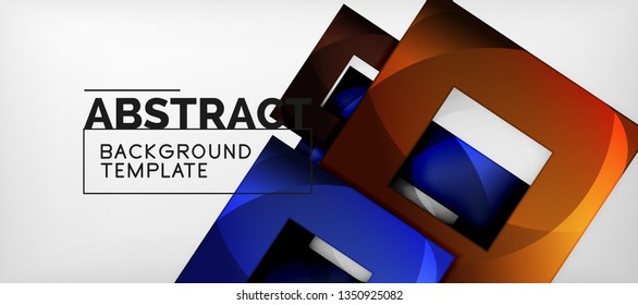 Background with color squares composition, modern geometric abstraction design for poster, cover, branding or banner. Vector