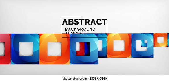 Background with color squares composition, modern geometric abstraction design for poster, cover, branding or banner. Vector