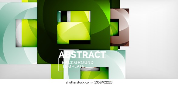 Background with color squares composition, modern geometric abstraction design for poster, cover, branding or banner. Vector