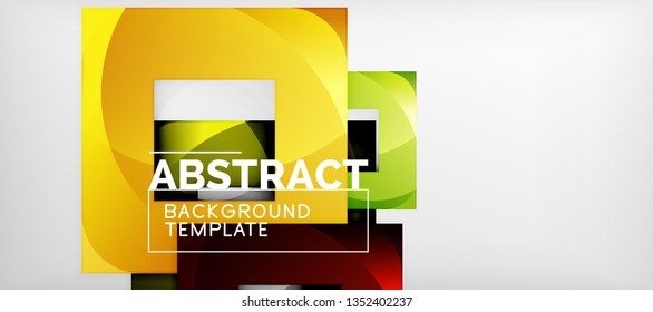 Background with color squares composition, modern geometric abstraction design for poster, cover, branding or banner. Vector