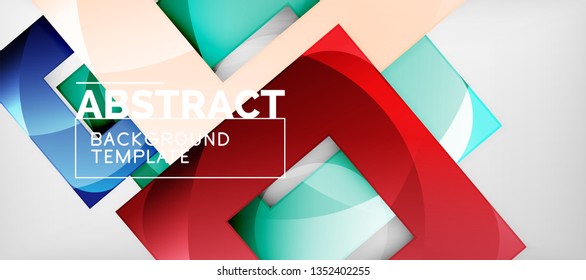Background with color squares composition, modern geometric abstraction design for poster, cover, branding or banner. Vector