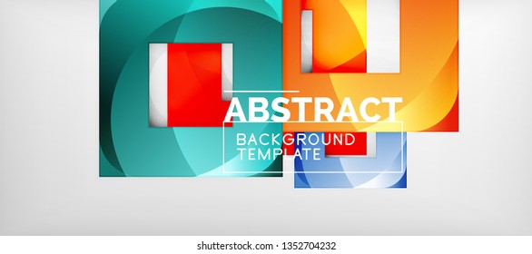 Background with color squares composition, modern geometric abstraction design for poster, cover, branding or banner. Vector