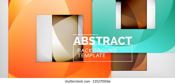 Fondo con composición de cuadrados de color, diseño de abstracción geométrica moderno para afiches, portada, marca o banner. Vector