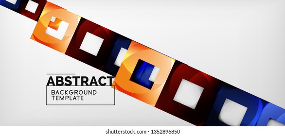 Fondo con composición de cuadrados de color, diseño de abstracción geométrica moderno para afiches, portada, marca o banner. Vector