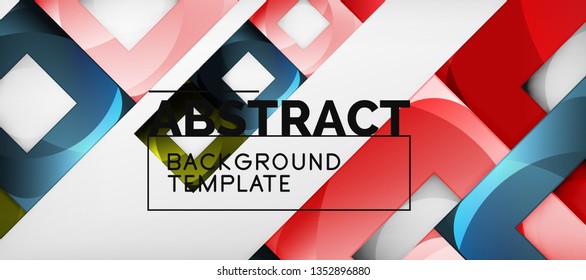 Background with color squares composition, modern geometric abstraction design for poster, cover, branding or banner. Vector