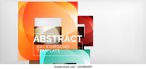 Background with color squares composition, modern geometric abstraction design for poster, cover, branding or banner. Vector