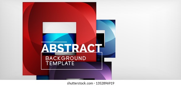 Background with color squares composition, modern geometric abstraction design for poster, cover, branding or banner. Vector