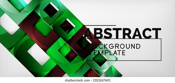 Background with color squares composition, modern geometric abstraction design for poster, cover, branding or banner. Vector