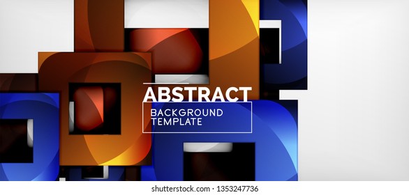 Background with color squares composition, modern geometric abstraction design for poster, cover, branding or banner. Vector