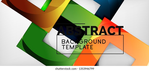 Background with color squares composition, modern geometric abstraction design for poster, cover, branding or banner. Vector