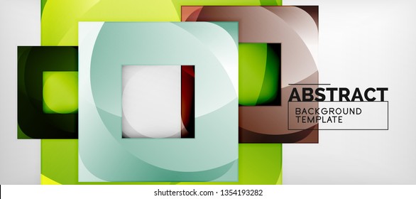 Fondo con composición de cuadrados de color, diseño de abstracción geométrica moderno para afiches, portada, marca o banner. Vector