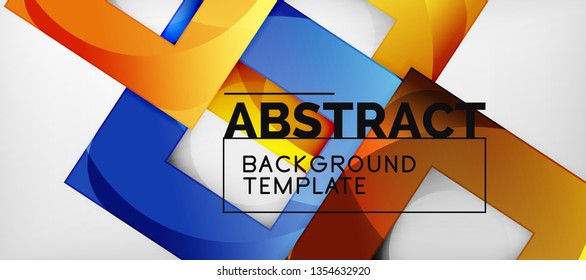 Fondo con composición de cuadrados de color, diseño de abstracción geométrica moderno para afiches, portada, marca o banner. Vector