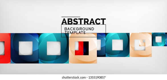 Background with color squares composition, modern geometric abstraction design for poster, cover, branding or banner. Vector