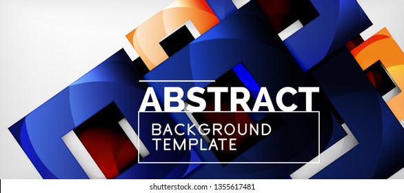 Fondo con composición de cuadrados de color, diseño de abstracción geométrica moderno para afiches, portada, marca o banner. Vector