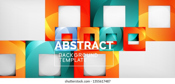 Background with color squares composition, modern geometric abstraction design for poster, cover, branding or banner. Vector