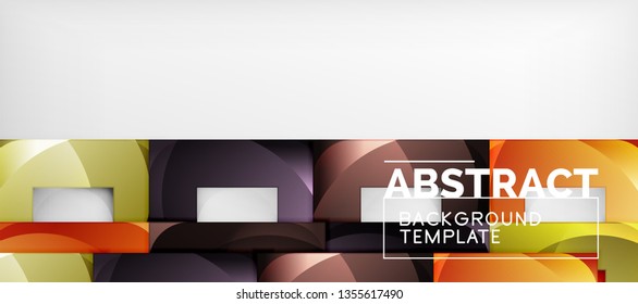 Hintergrund mit Farbquadratkomposition, modernem geometrischem Abstraktionsdesign für Poster, Deckel, Branding oder Banner. Vektorgrafik