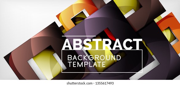 Background with color squares composition, modern geometric abstraction design for poster, cover, branding or banner. Vector