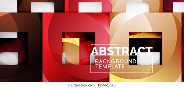 Background with color squares composition, modern geometric abstraction design for poster, cover, branding or banner. Vector