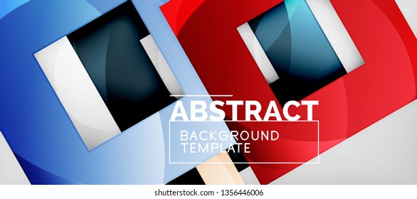 Background with color squares composition, modern geometric abstraction design for poster, cover, branding or banner. Vector