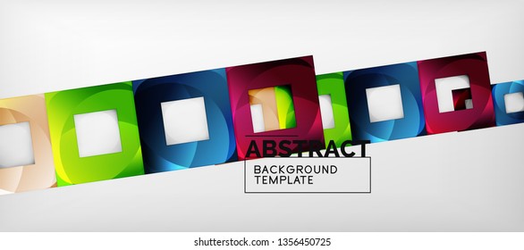 Background with color squares composition, modern geometric abstraction design for poster, cover, branding or banner. Vector