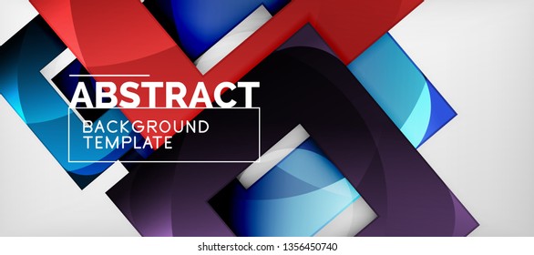 Fondo con composición de cuadrados de color, diseño de abstracción geométrica moderno para afiches, portada, marca o banner. Vector