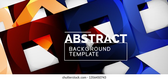 Background with color squares composition, modern geometric abstraction design for poster, cover, branding or banner. Vector