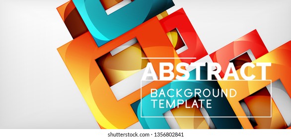 Background with color squares composition, modern geometric abstraction design for poster, cover, branding or banner. Vector