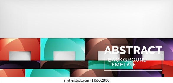 Background with color squares composition, modern geometric abstraction design for poster, cover, branding or banner. Vector