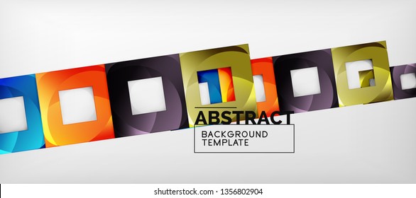 Background with color squares composition, modern geometric abstraction design for poster, cover, branding or banner. Vector