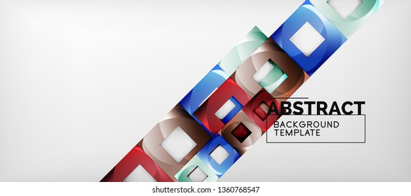 Background with color squares composition, modern geometric abstraction design for poster, cover, branding or banner. Vector