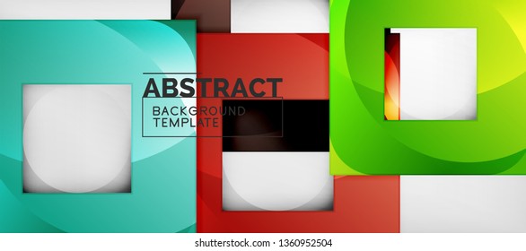 Background with color squares composition, modern geometric abstraction design for poster, cover, branding or banner. Vector