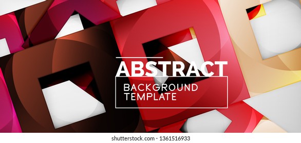 Background with color squares composition, modern geometric abstraction design for poster, cover, branding or banner. Vector