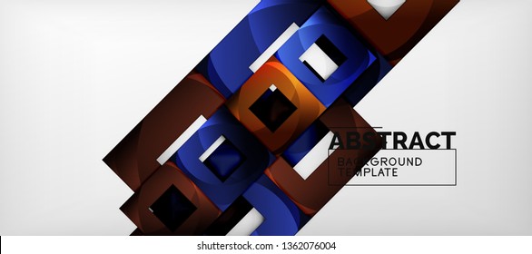 Background with color squares composition, modern geometric abstraction design for poster, cover, branding or banner. Vector