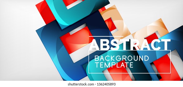 Background with color squares composition, modern geometric abstraction design for poster, cover, branding or banner. Vector