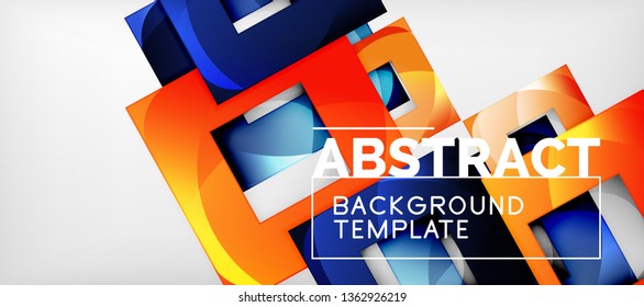 Background with color squares composition, modern geometric abstraction design for poster, cover, branding or banner. Vector