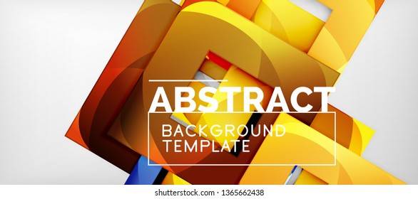Background with color squares composition, modern geometric abstraction design for poster, cover, branding or banner. Vector